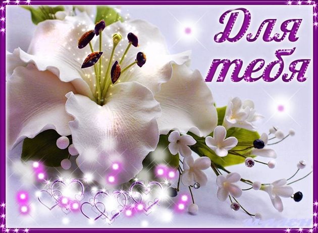 Нежные поздравления для Открытки с лилиями с Днем Рождения