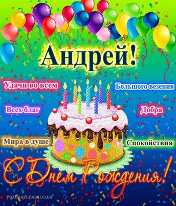 Позитивные эмоции для Открытки Андрею с Днем Рождения