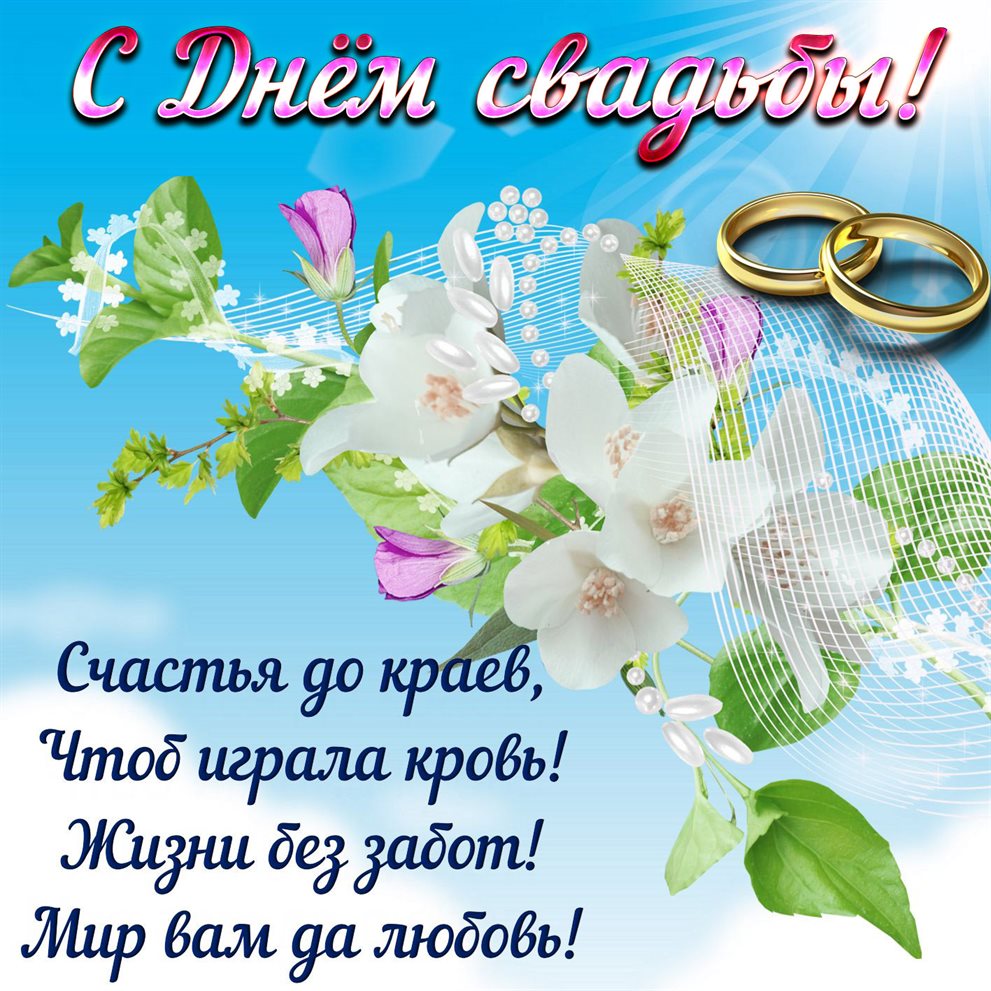 Яркие пожелания для Открытки с пожеланием свадьбы