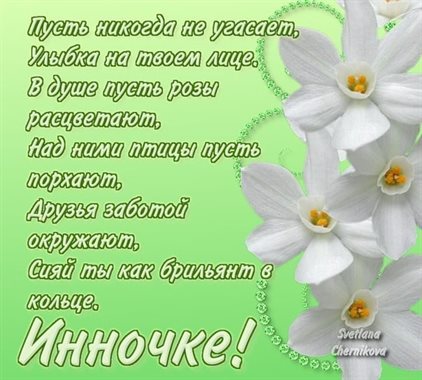 Нежные поздравления для Открытки с Днем ангела Инны