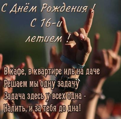 Нежные поздравления для Открытки с Днем Рождения 16 лет мальчику/девочке