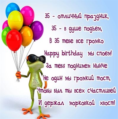 Нежные поздравления для Открытки с Днем Рождения 35 лет мужчине/женщине