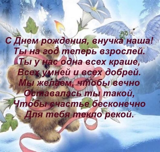 Яркие пожелания для Открытки внучке с Днем Рождения