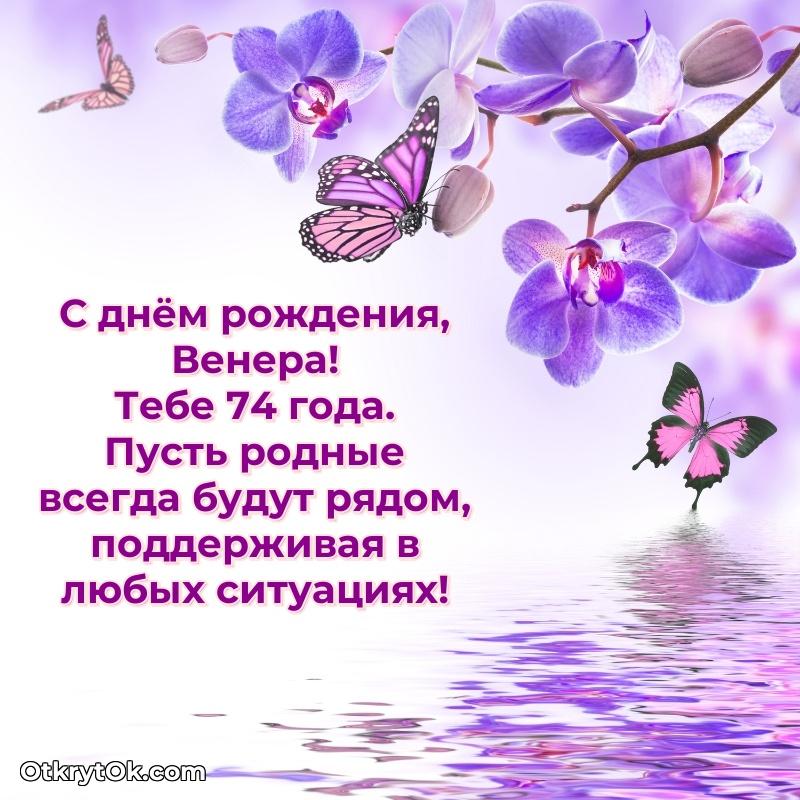 Картинка с юбилеем Венере 74 года прикольная