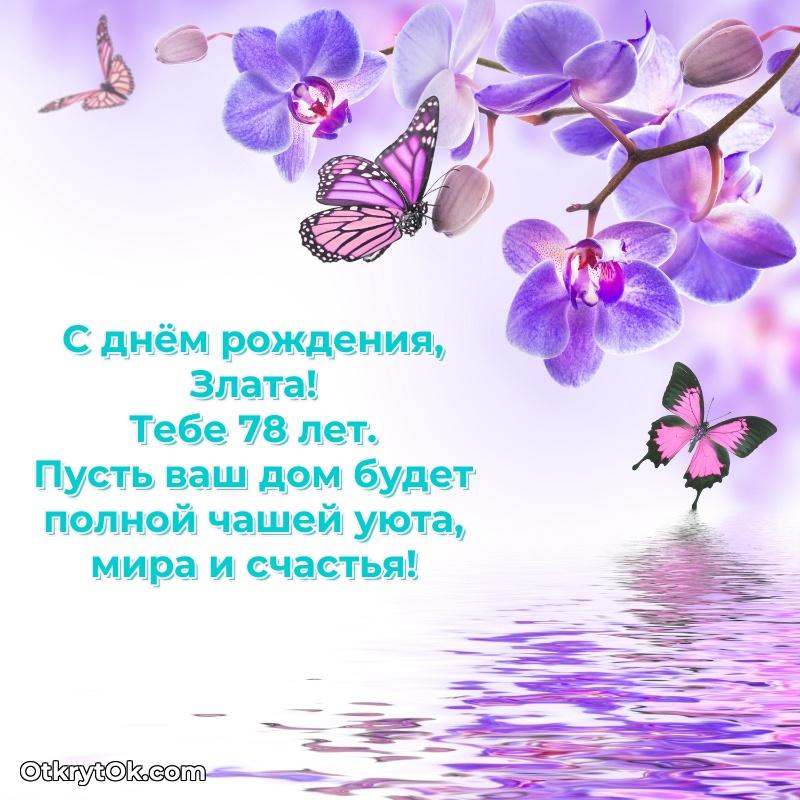 Картинка с юбилеем Злате 78 лет прикольная текст и картинка