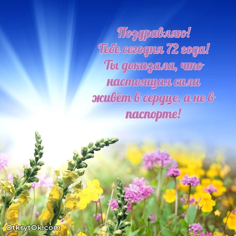 Картинка — поздравление Миле на 72 года