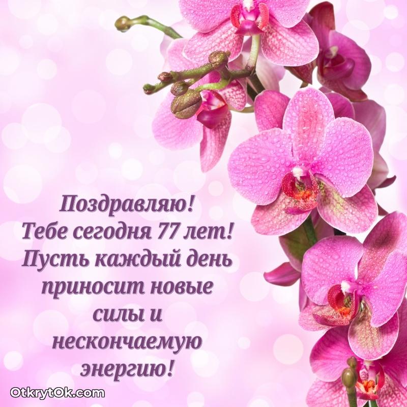 Пожелание Вере открытка на 77 лет