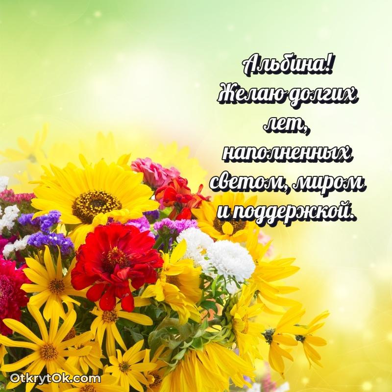 Картинка — поздравление Альбине на 69 лет