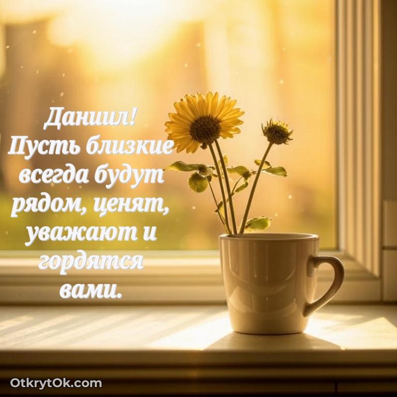 Открытка Мерцающая картинка Даниилу с днем рождения Даниил