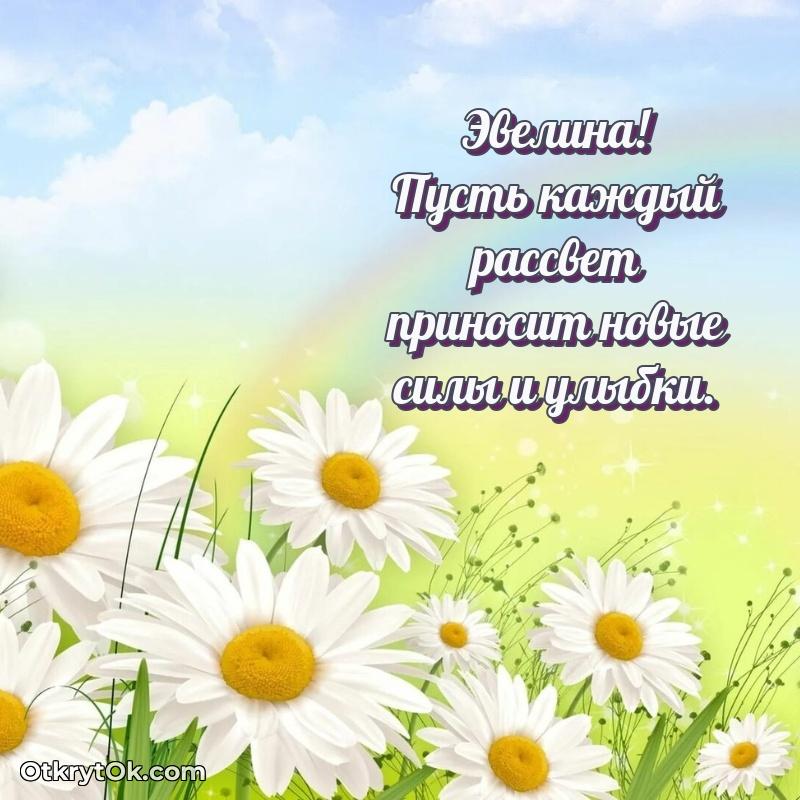 Красивая открытка — поздравление Эвелине