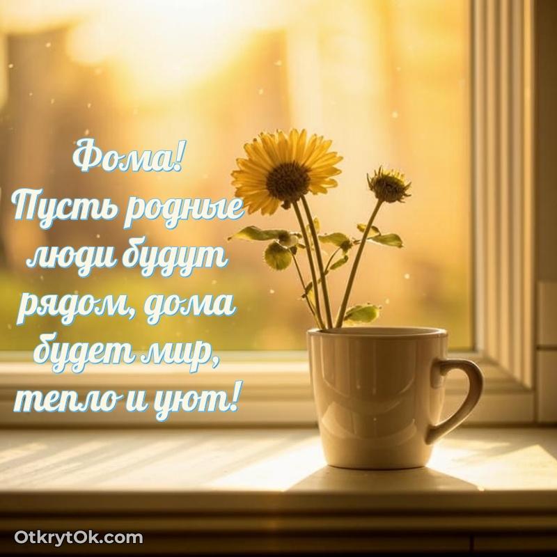 Мерцающая картинка сыну Фоме с днем рождения — открытка Фоме