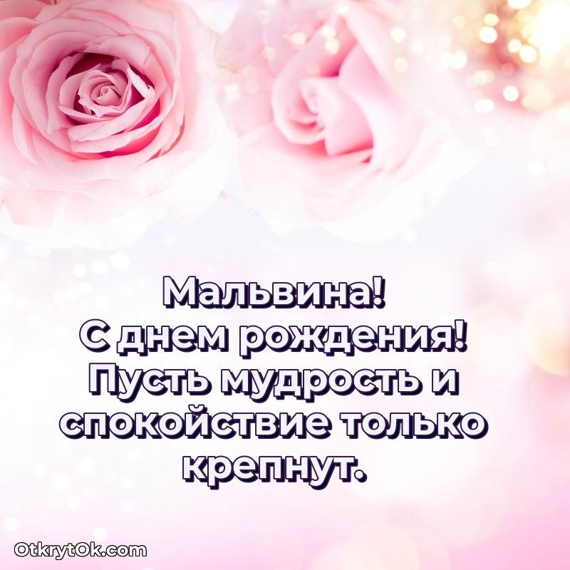 Открытка Мальвине праздничная