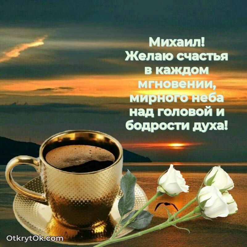 Красивая открытка — поздравление Михаилу
