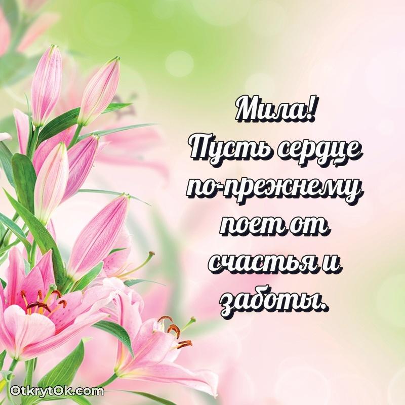 Пожелание Миле открытка на 72 года