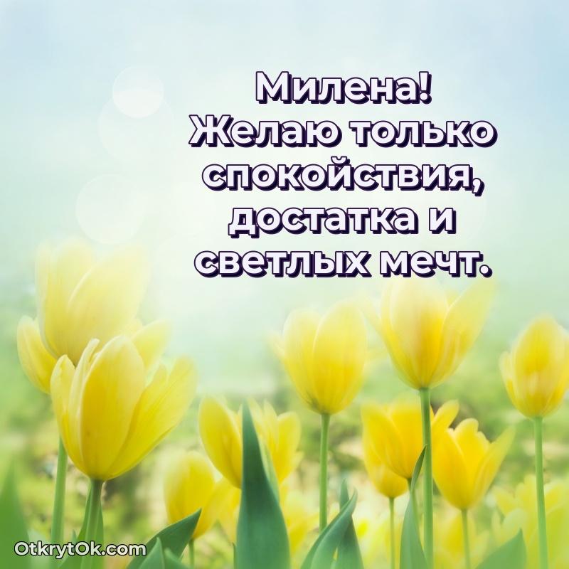 Поздравить сестру с др Милене — открытка Милене