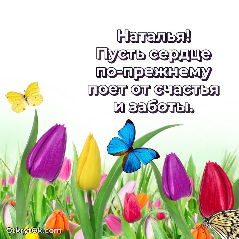 Открытка с надписью и рисунком