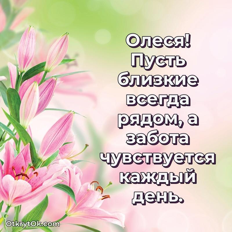 Рисунок и пожелание Олесе 72 года