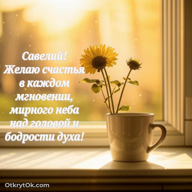 Открытка Савелию праздничная