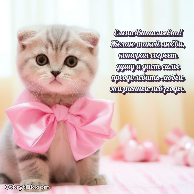 Открытка с днём свадьбы Елене Витальевне