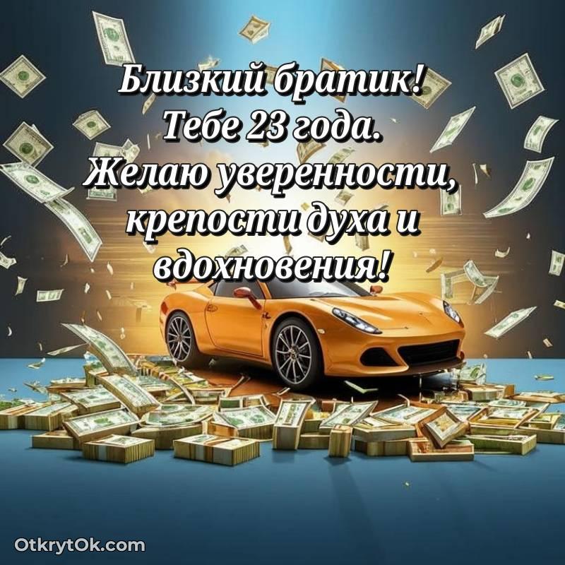 стильное С днем рождения Брату открытки на 23 года