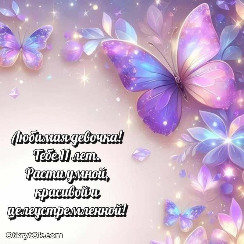 Поздравительная картинка Девочке на 11 лет
