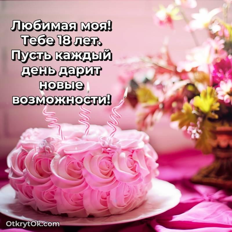 С днем рождения Девушке открытки на 18 лет