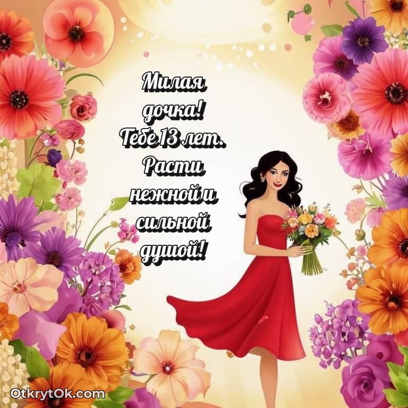 Красивое поздравление Дочери 13 лет — оригинальное