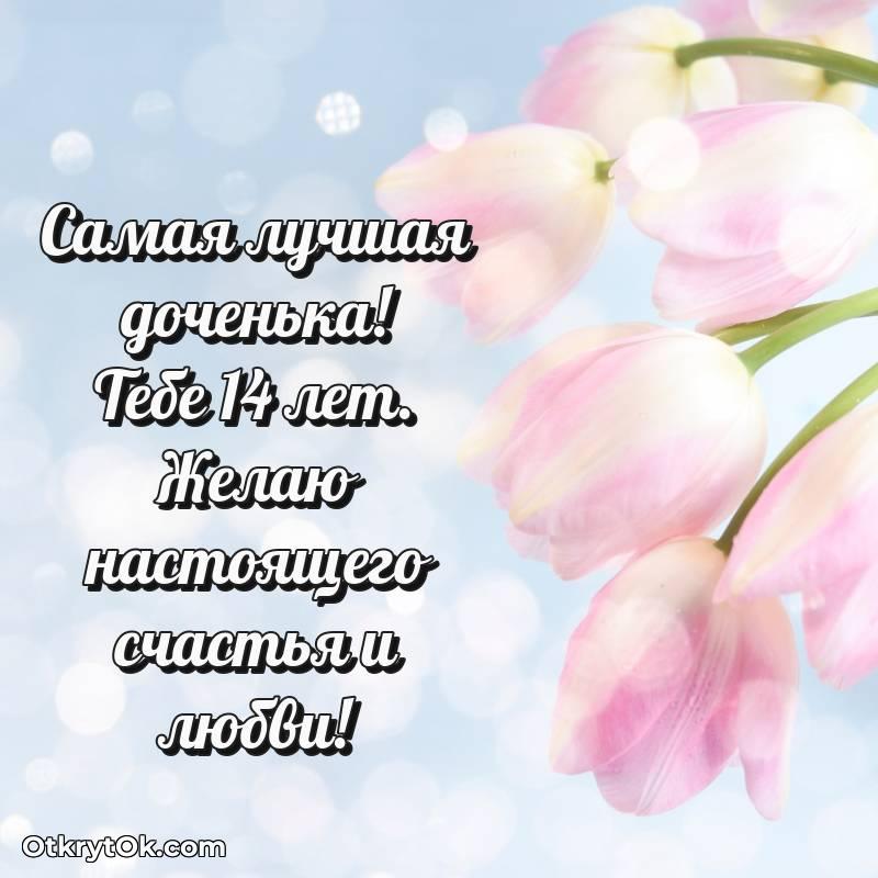 С днем рождения Дочери открытки на 14 лет