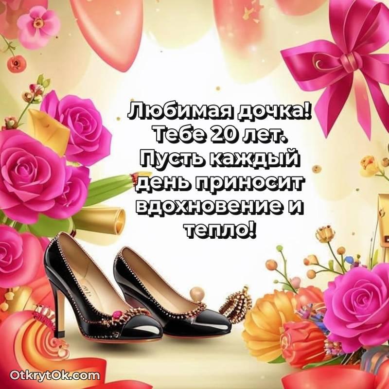 Скачать открытку Дочери с юбилеем на 20 лет