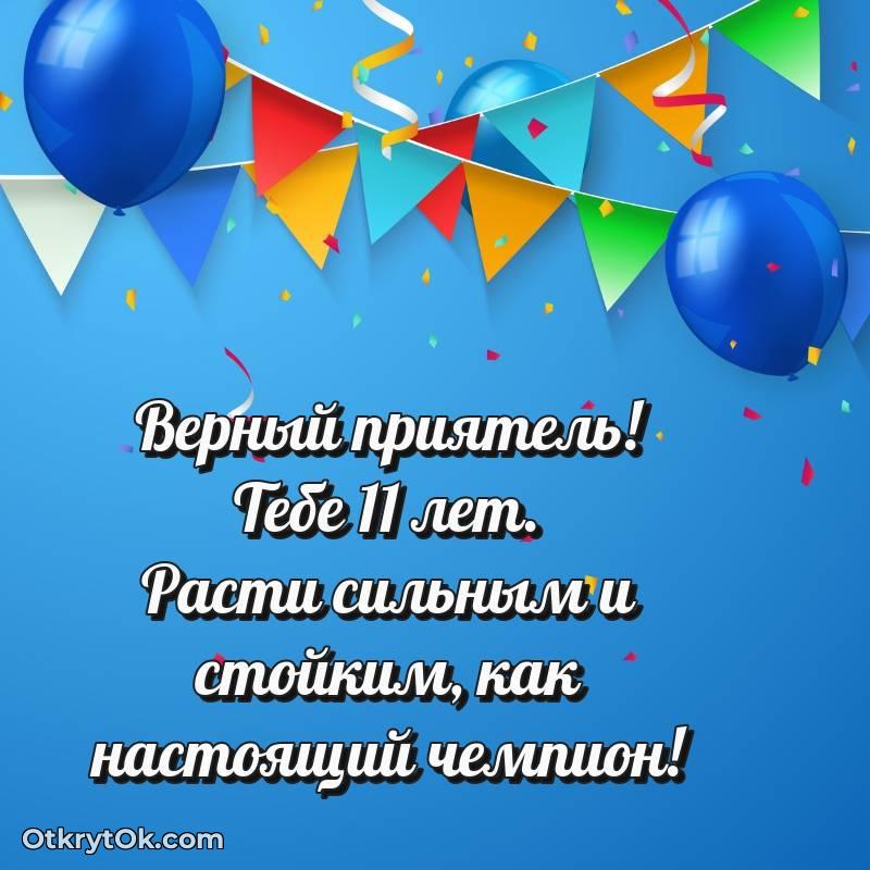 весёлое Поздравительная картинка Другу на 11 лет