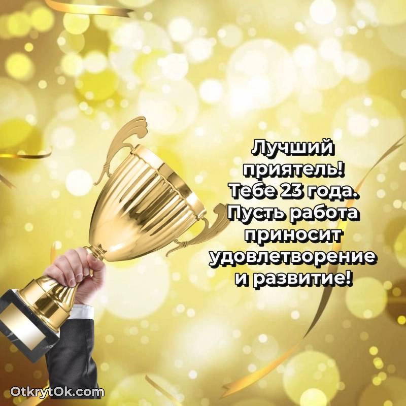 Скачать открытку Другу с юбилеем на 23 года