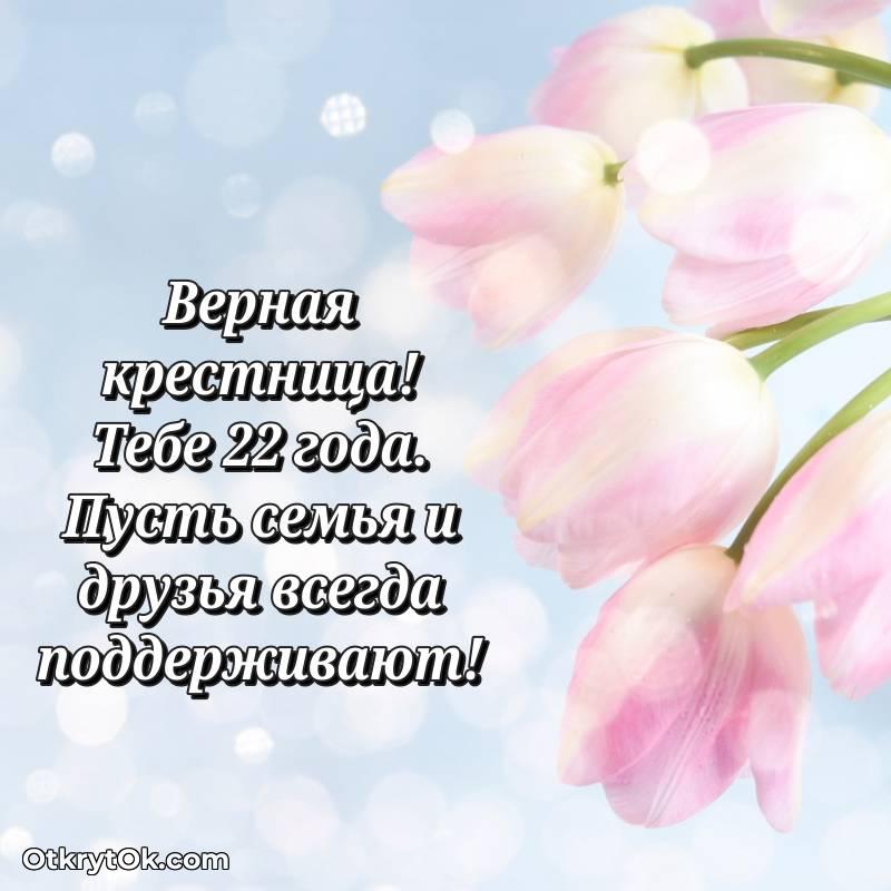 весёлое Красивое поздравление Крестнице 22 года