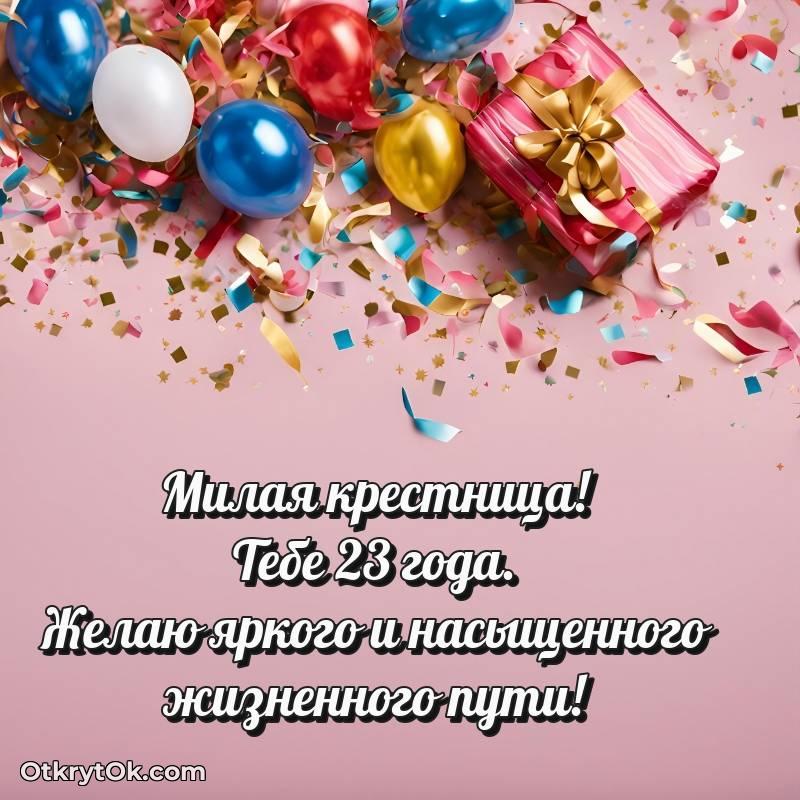 Крестнице на 23 года открытка