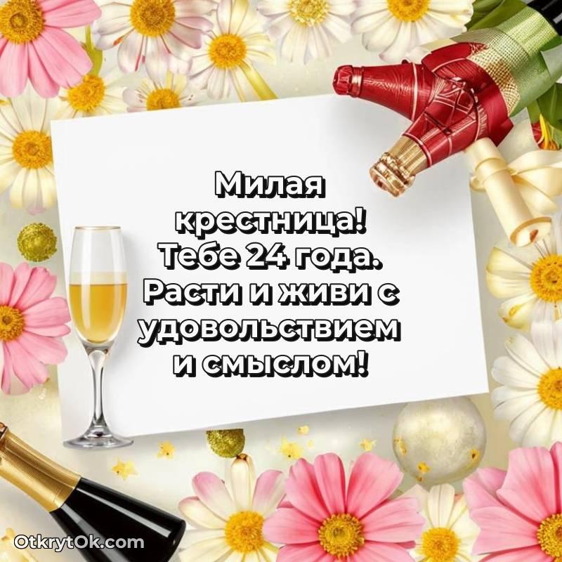 Крестнице на 24 года открытка