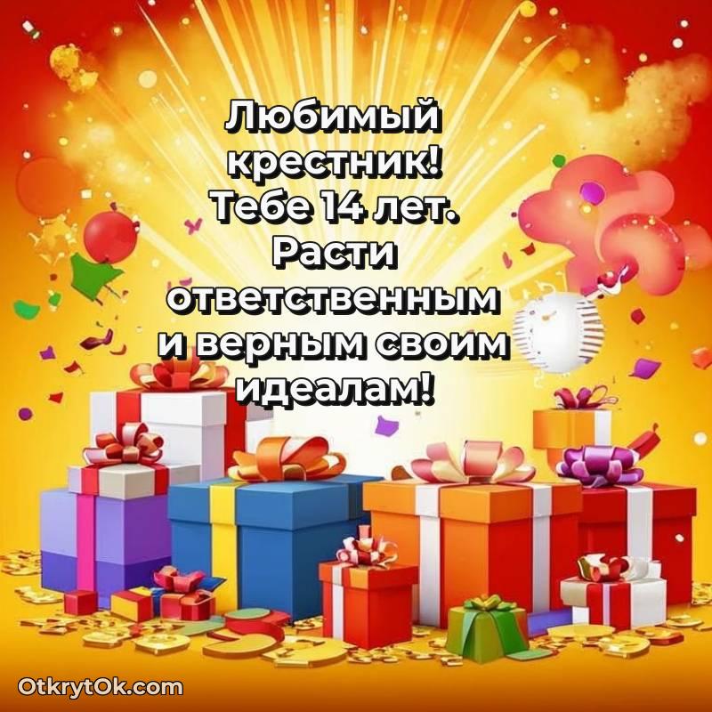Красивое поздравление Крестнику 14 лет