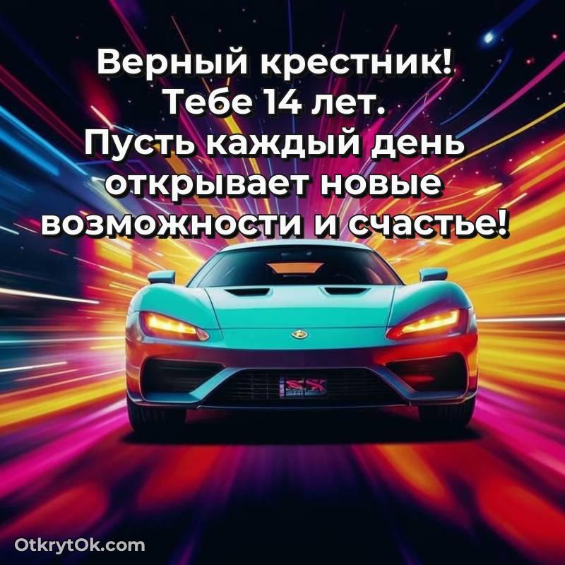 оригинальное Поздравительная картинка Крестнику на 14 лет