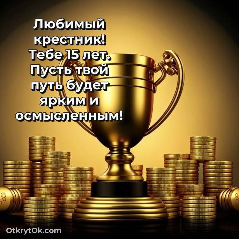 Крестнику открытки на 15 лет — милое