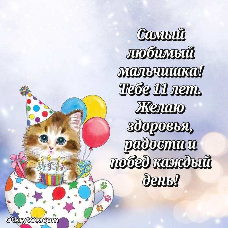 Скачать открытку Мальчику с юбилеем на 11 лет