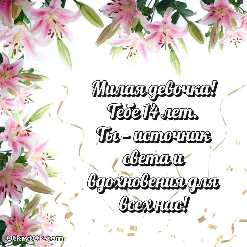 Картинка прикольная Маме дочери на 14 лет — трогательное