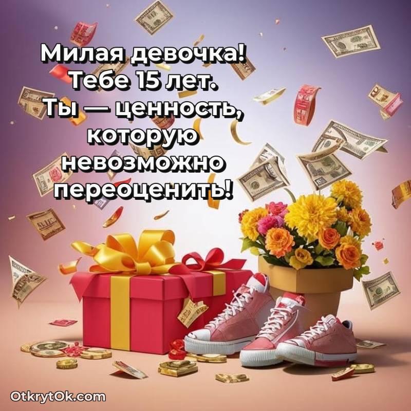 весёлое Праздничная открытка Маме дочери 15 лет