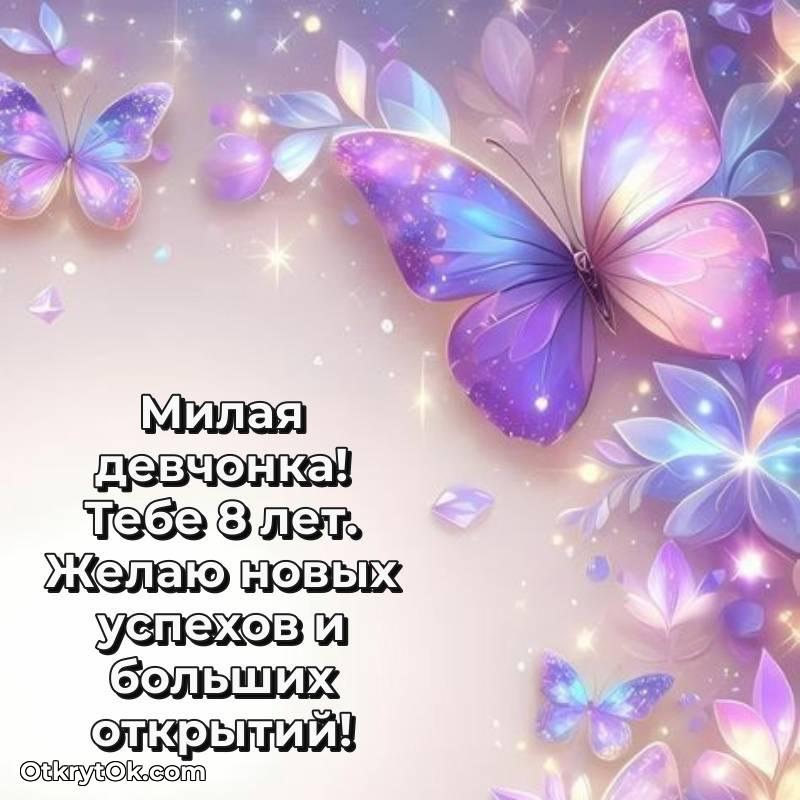 Поздравительная картинка Маме дочери на 8 лет