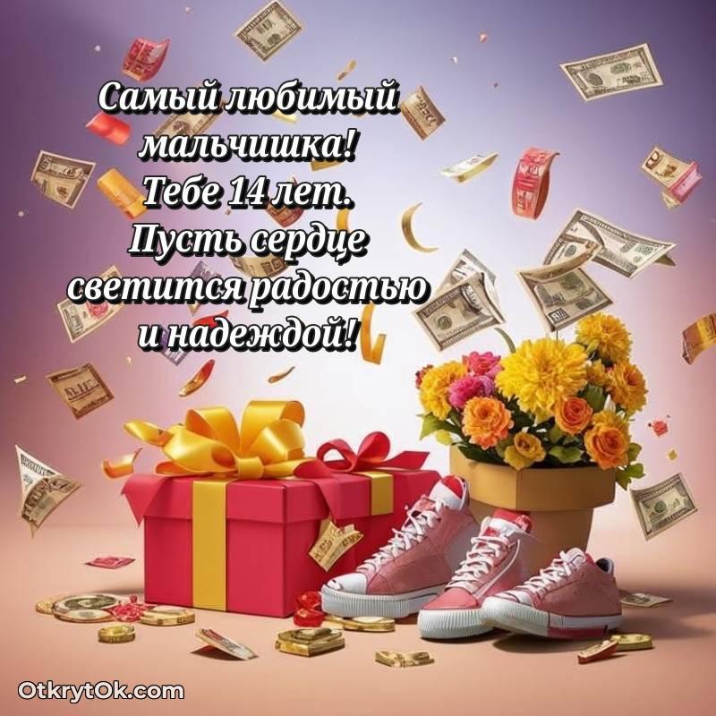 Поздравительная картинка Маме сына на 14 лет