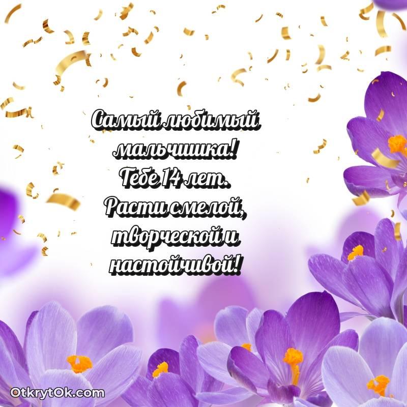 С днем рождения Маме сына открытки на 14 лет