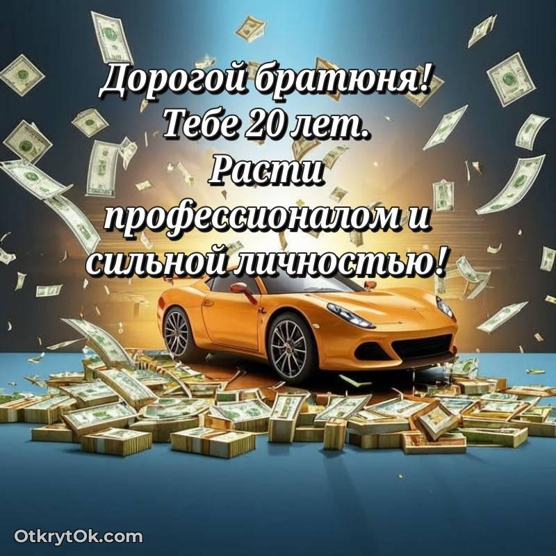 Открытка Парню на 20 лет