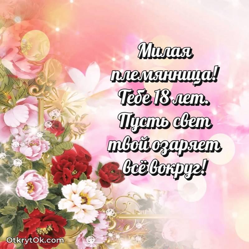 Красивое поздравление Племяннице 18 лет