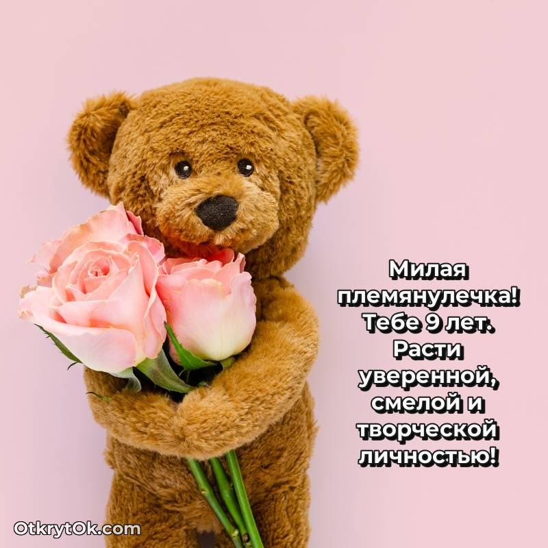 Поздравительная картинка Племяннице на 9 лет