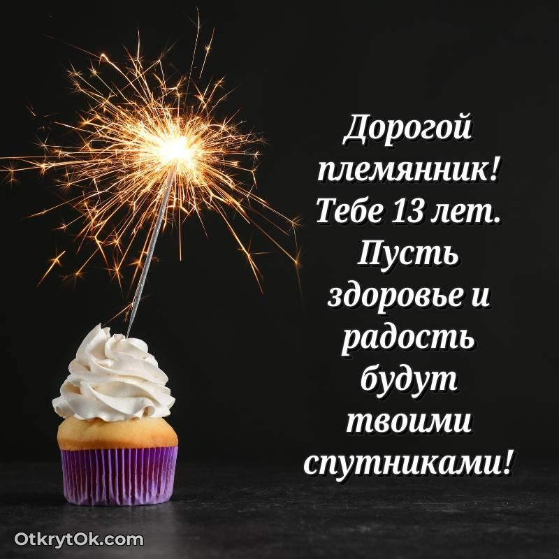 оригинальное Открытка Племяннику на 13 лет