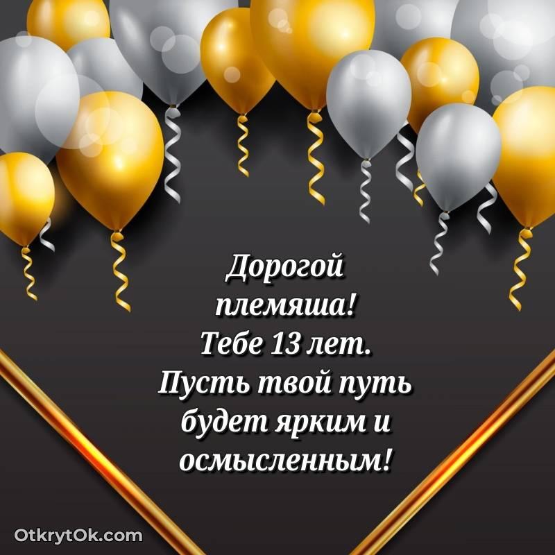 Праздничная открытка Племяннику 13 лет