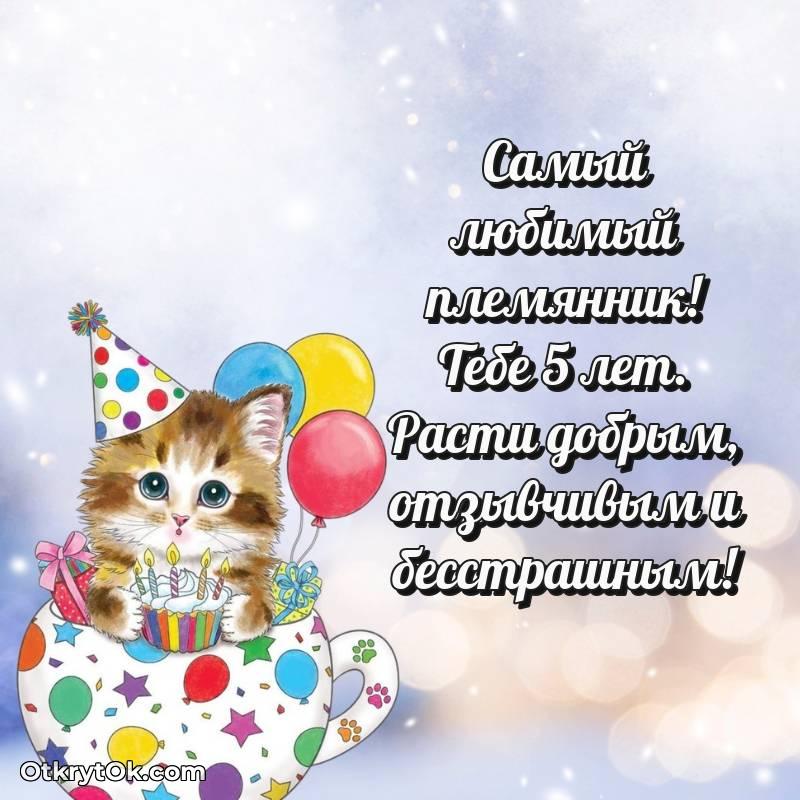 Поздравительная картинка Племяннику на 5 лет