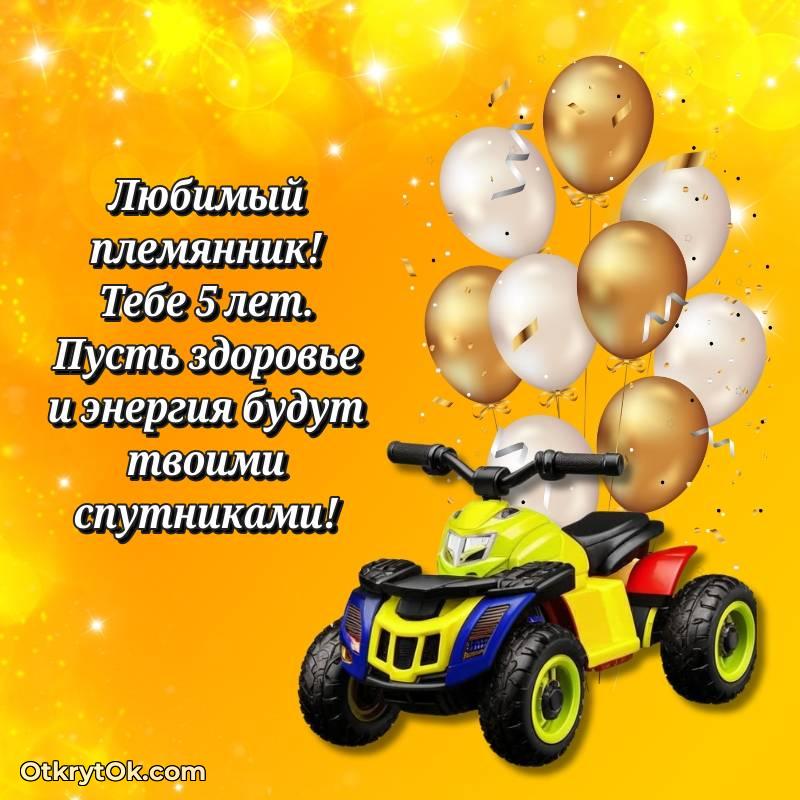 Картинка прикольная Племяннику на 5 лет — трогательное